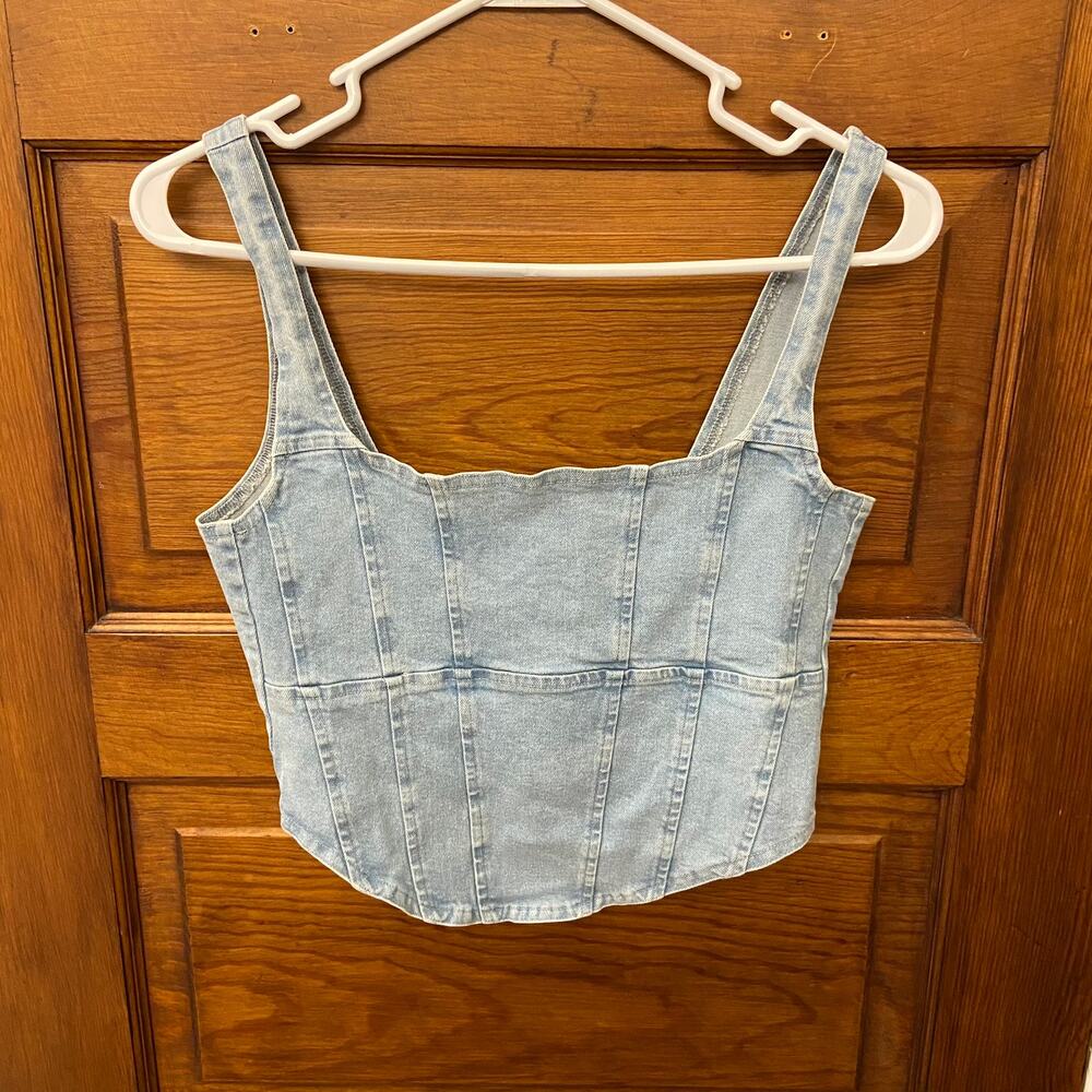 OW Collection X REVOLVE Demi Top Light Blue size XS NWT's $99 Women's Jean